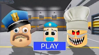 Escaping from a BARRY'S COP HEAD PRISON RUN! And BECAME a PAPA PIZZA (#Roblox)