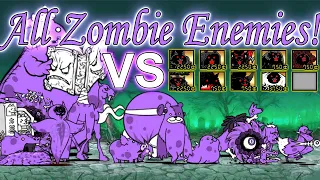 The Battle Cats - All Zombie Enemies VS All Black Manic!