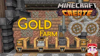 Minecraft Create Mod (1.20.1): FULLY AUTOMATIC  GOLD farm tutorial.