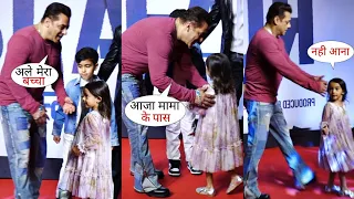 Salman Khan Gets Mad and Started Playing with Niece Ayat Sharma at Ruslaan Screening