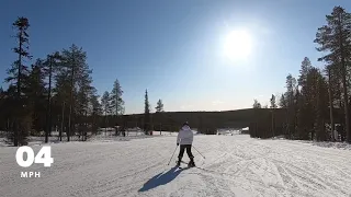 Tracey Bates skiing - Gemma on Levi 8.2 from button