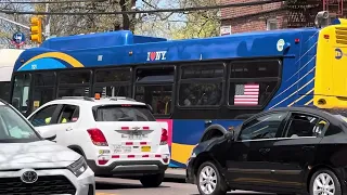 New flyer XD40 Shuttle and new flyer C40LF on the bx8 at Eastchester road Pelham parkway