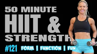 50 MINUTE HIIT AND STRENGTH WORKOUT | High Impact Cardio | Weights | Tabata | 121
