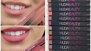 Hudabeauty Lip Contours 2.0 Swatches | New Hudabeauty Lip pencils