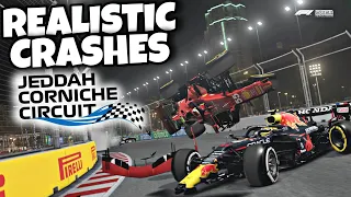 REALISTIC F1 CRASHES JEDDAH!