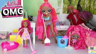 Full Movie - OMG Family Night Morning Routine / OMG Doll Family Movies - Following Big Sister Doll
