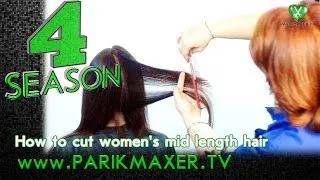 Стрижка волос средней длины How to cut mid lenght hair. parikmaxer tv