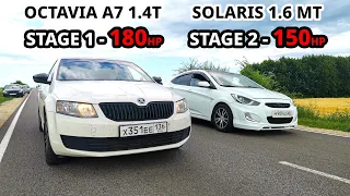 Самый БЫСТРЫЙ Hyundai Solaris в России против OCTAVIA A7 1.4T, HONDA CIVIC, GRANTA SPORT. ГОНКИ