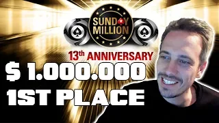 1 MILLION dollar 1st place! PokerStars Sunday Million Anniversary!