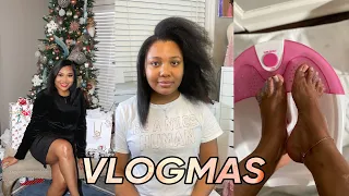 VLOGMAS EP 13: Lazy Morning Routine, Straight Hair, DIY Pedicure, Christmas Eve Gift Wrapping