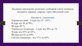 Моніторинг якості освіти за І семестр,2022 2023н р