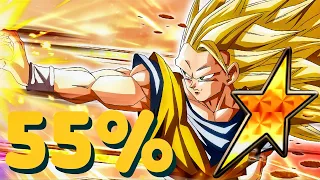 HOW DOES HE DO WITHOUT DUPES? 55% LEVEL 1 LINKS AGL SSJ3 GOKU (ANGEL) SHOWCASE! (DBZ: Dokkan Battle)