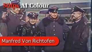 Manfred Von Richtofen footage - ww1 [AI, 60fps, Colourized]