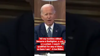 “…I wasn't qualified for any of them, so here I am." #Joe Biden