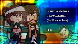 `•Реакция сезонов на Лололошку(Ау!Marco-chan)+бонус(1/2)•`