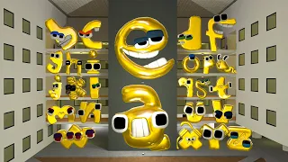 ALL GOLDEN 3D LOWERCASE BABY ALPHABET LORE FAMILY in LIMINAL HOTEL - Garry's Mod