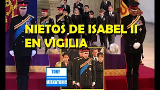 PRÍNCIPES WILLIAM Y HARRY, Y LOS DEMÁS NIETOS DE LA REINA ISABEL II, HACEN VIGILIA JUNTO AL FERETRO.