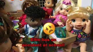 BABY ALIVE Ellie has an accident at school!!