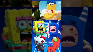 SpongeBob Exe, Scary Oddbods, Hello Kitty Exe, Among Us Exe - Coffin Dance #shorts #viral #tileshop