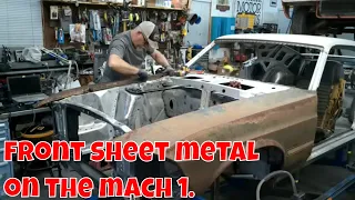 Front sheet metal and more on a 1969 Mach1. Test fit and welding. Slither part 34