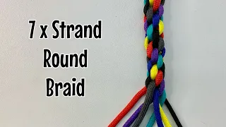 How to make a 7 strand round braid - seven strand plait