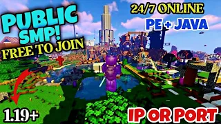 How to Join public smp in java & Mcpe Public smp server Minecraft 1.19+( Landclaim, Register, Login)