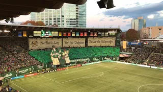 Timbers Army unveils a tifo ahead of Timbers vs. Dynamo playoff game