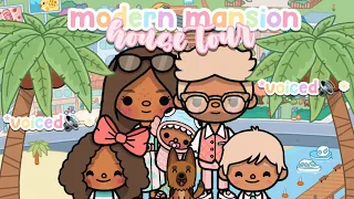 *UPDATED* Big Family Modern Mansion House Tour! *SUMMER* || voiced 🔊 || Toca Life World 🌎