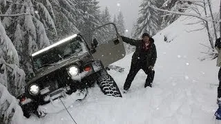 Deep Snow Wheeling Jeep Wrangler Oregon Cascades Extreme 4x4