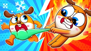 Hot vs Cold Roomate Challenge ☀️❄️ Sibling Plays Together | DooDoo & Friends - Kid Songs