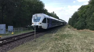 Seldom, Rare 3 Coupeled GTW’s Trains Arriva at Grubbenvorst the Netherlands! Train to Roermond 👍👍🚂🚂🚂