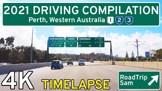 Driving Around Perth, Western Australia 🇦🇺 [4K] - 2021 RoadTripSam Time-lapse Compilation