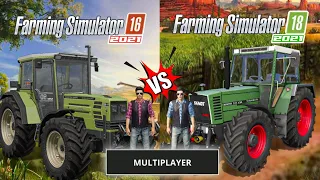 Fs16 vs Fs18 with small Tractor H488 | Farming simulator 16 vs 18 compair | Timelapse |