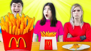 BIG VS MEDIUM VS SMALL FOOD CHALLENGE | EATING ONLY GIANT VS TINY FOR 24 HOURS BY CRAFTY HACKS PLUS