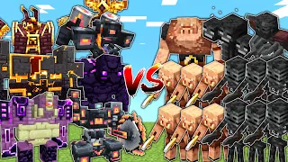 CATACLYSM BOSSES vs PIGLIN & WITHER SKELETON ARMY - Minecraft Mob Battle