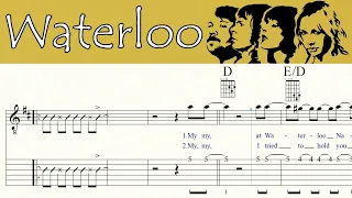 WATERLOO | ABBA  | Acoustic Guitar Tutorial | TAB & Sheet music | free PDF