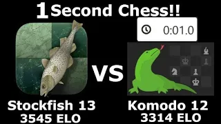 1 Second Chess!! Stockfish 13 VS Komodo 12!!