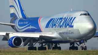 BOEING 747 DEPARTURE with SMOKE DEVELOPMENT during ENGINE START + AN124 Takeoff (4K)