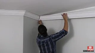 How To Install CROWN MOLDING using  #crownmolding #miter #bevel #Amazon