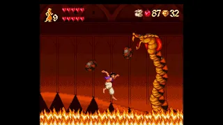 Aladdin (SNES): Stage 7: Final Battle & 50+ Red Gems Ending