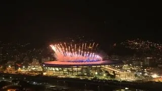 Fireworks mark the official opening of Rio 2016 Olympics