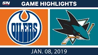 NHL Highlights | Oilers vs. Sharks - Jan. 8, 2019