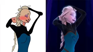 Funny Frozen Let It Go (Elsa) Drawing Meme _ Disney Frozen _ Let it go frozen lyrics _ Elsa frozen