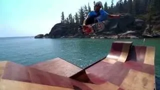 Bob Burnquist's Floating Skate Ramp in Lake Tahoe