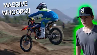 RIDING A PROFESSIONAL  SUPERCROSS TRACK ON MY SUPERMINI WITH PRO RIDERS!!!