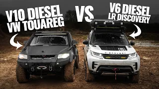 V10 VW Touareg VS V6 Land Rover Discovery! OFF-ROAD CHALLENGE!