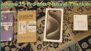Iphone 15 Pro Max Natural Titanium unboxing video || 256 gb full video for iphone || wahedblogger
