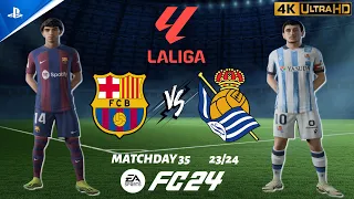 FC 24 - Barcelona vs. Real Sociedad | LaLiga Matchday 35 23/24 | PS5 [4K 60FPS]