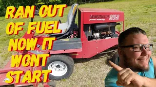 TORO MOWER RAN OUT OF FUEL AND NOW IT WONT START / AIR LOCKED / HOW TO FIX