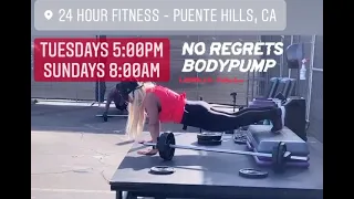 BodyPump at 24 Hour Fitness Puente Hills Mall! Tuesdays 5:00PM! 2/28/21